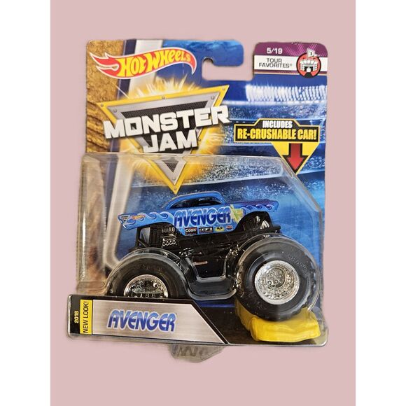 Hot Wheels Other - Hot Wheels Monster Jam Avenger includes re-crushable car -- ITEM #2138